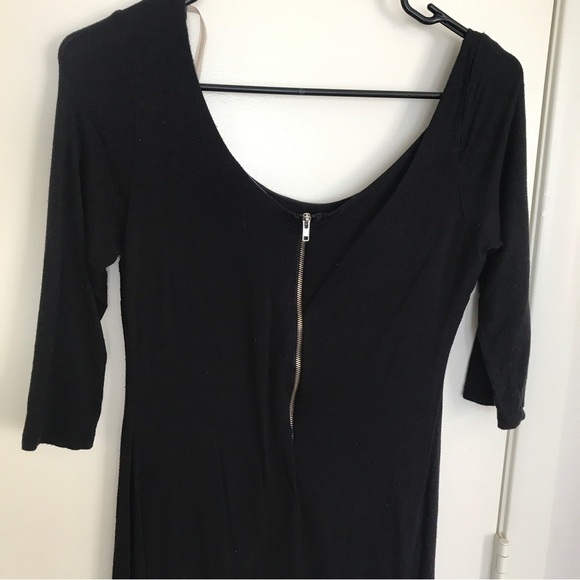 3/$15 popular basics black 3/4 sleeve midi dress - Picture 6 of 8